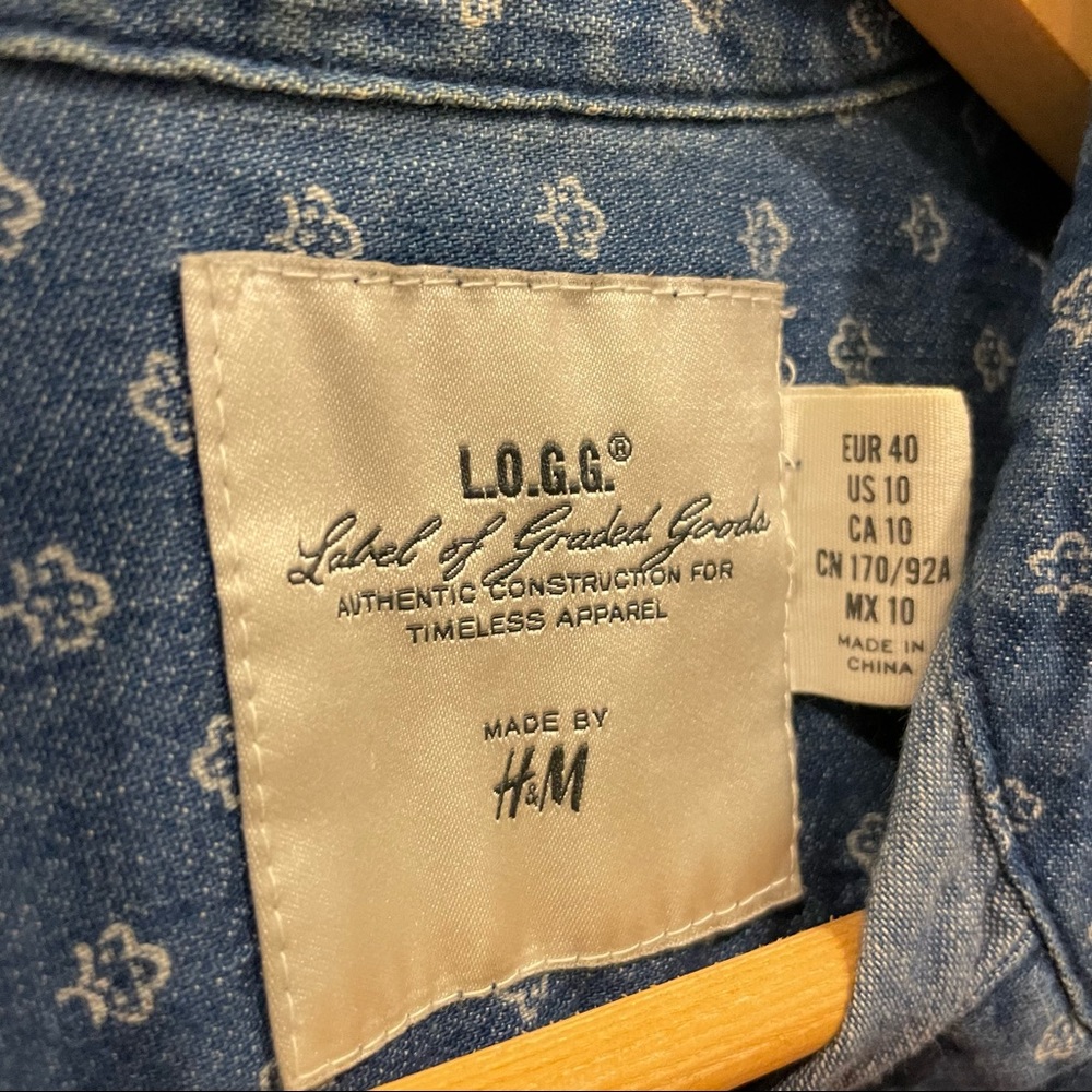 Patterned Denim Button Down - Picture 5 of 5